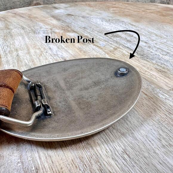 Justin Top Grain Leather Belt (Broken Post American Flag Buckle) Size 38 - Picture 6 of 9